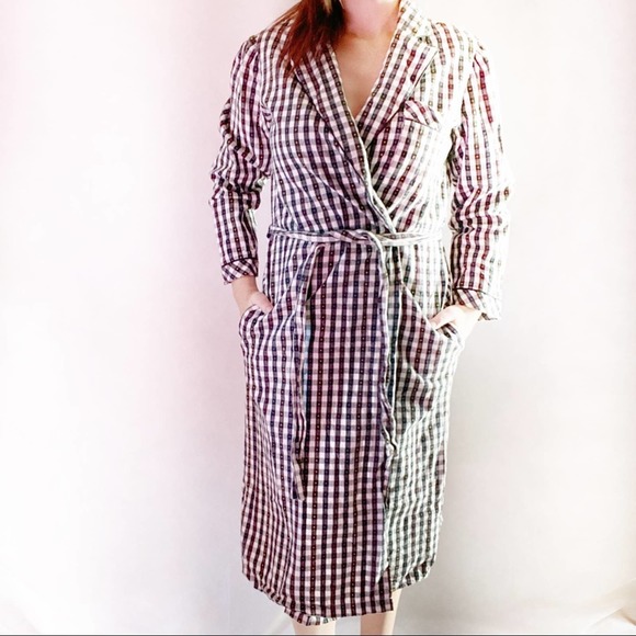 Pierre Cardin Multi-Colored Plaid Robe Medium - Picture 2 of 6